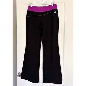 Alo Yoga Flare Leggings Black Magenta Purple High Rise Bootcut Yoga Pants Y2K